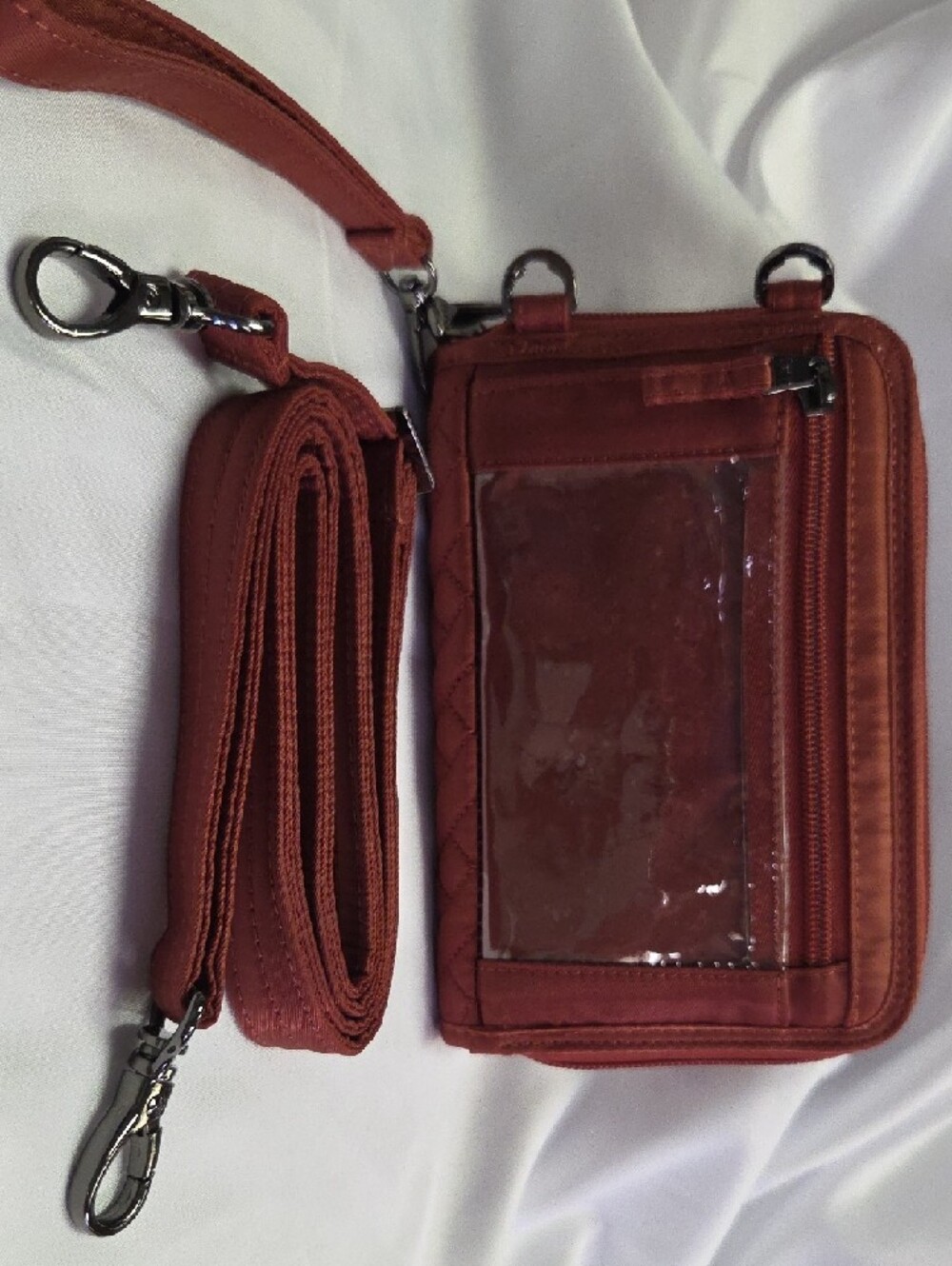 lug Quilted Crossbody Bag in Brick Red - Picture 4 of 9
